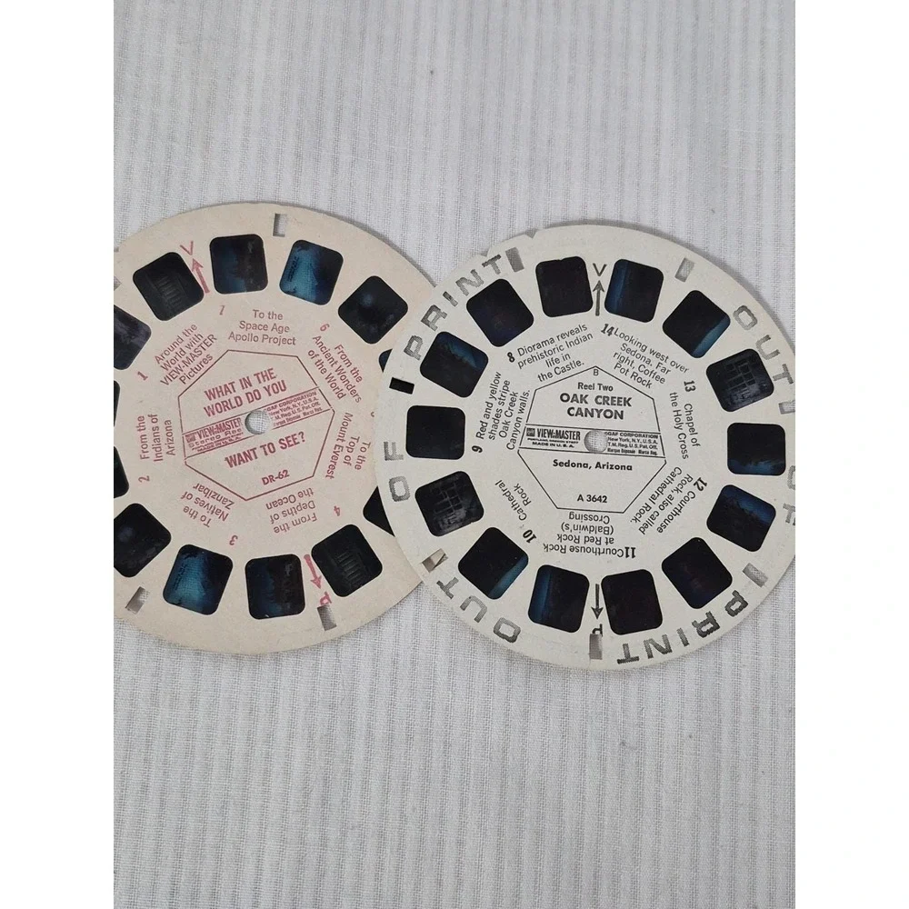 Vtg 1950-60s Sawyer View Master Brown Model E 3-Dimension Viewer w/Box & Slides